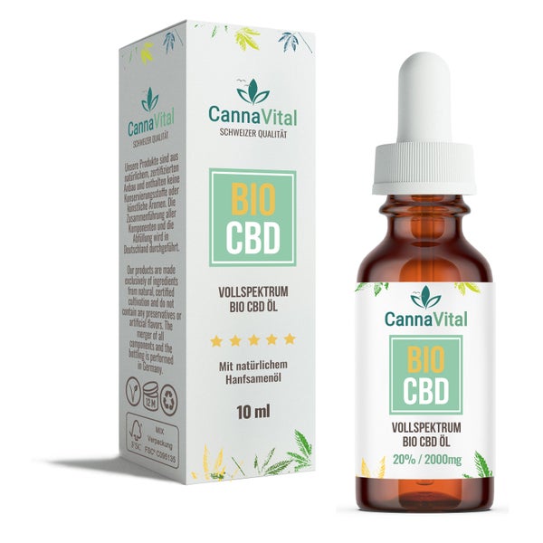 CBD Öl Bio Vollspektrum 30% Tropfen 10 ml CannaVital® 10 ml