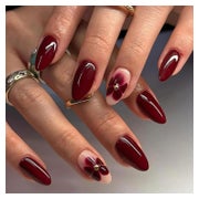 Acrylnägel Rot Blumenmuster 24 Teile Mittel Frauen DIY Set D 1 St