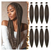 Braiding Haare Extensions Synthetik Crochet 8er 4# Dunkelbra 1 St