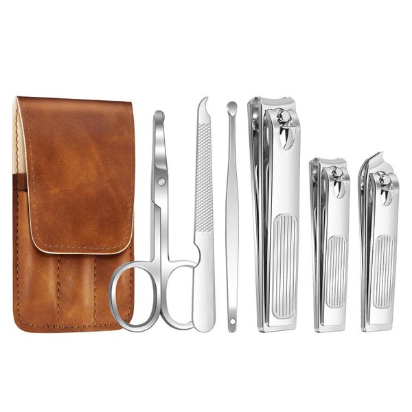 GJNL 6er Nagelknipser Set | Premium Edelstahl, Ultra-scharf | Inkl. PU-Leder