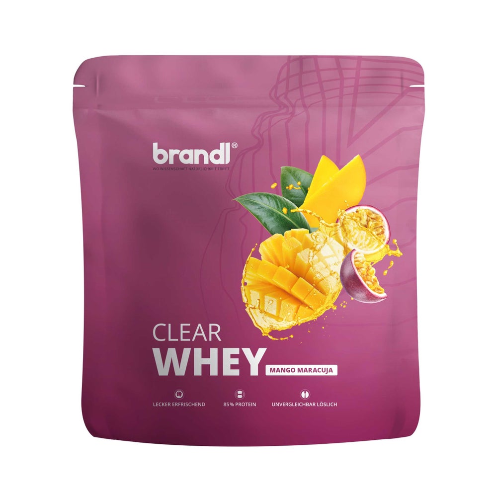 brandl® Clear Whey Isolate - Protein Drink mit natürlichem Geschmack & ohne künstliche Zusatzstoffe - Mango Maracuja 800 g