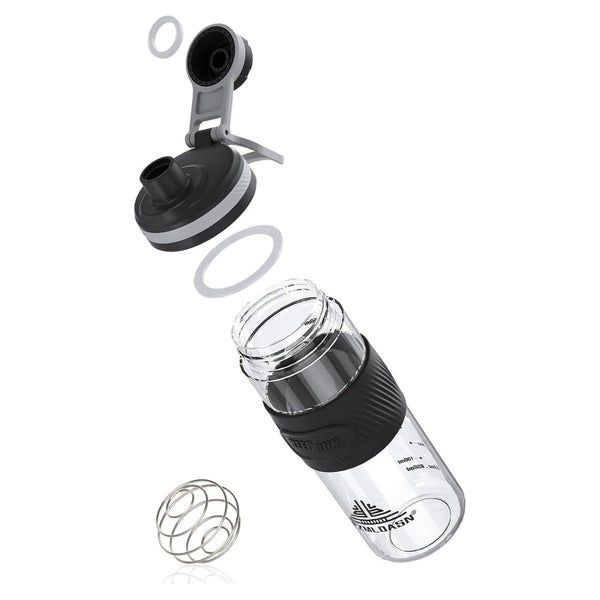 Protein Shaker 650ml Schwarz Fitness Eiweiß Shaker Auslaufsi 1 St