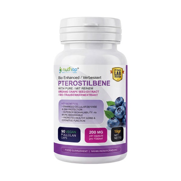 Nutriop® Pterostilben + Bio-Traubenkernextrakt (90 Kapseln) 90 St