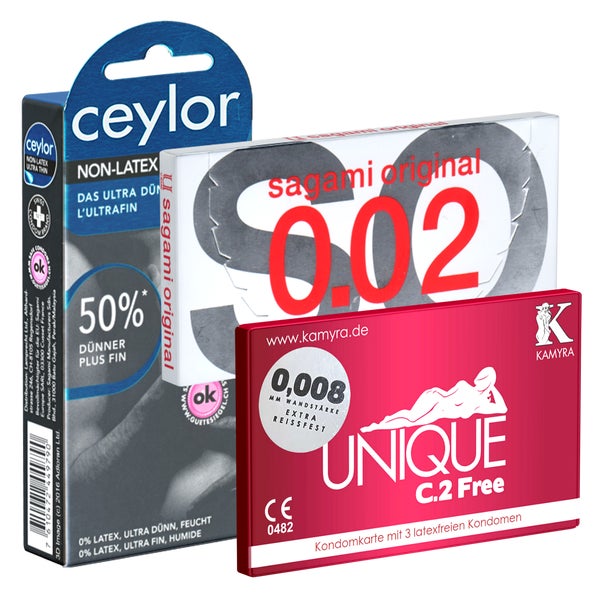 Kondomotheke® Latexfreie Kondome - 3 Sorten-Pack E (8 Kondome) 8 St