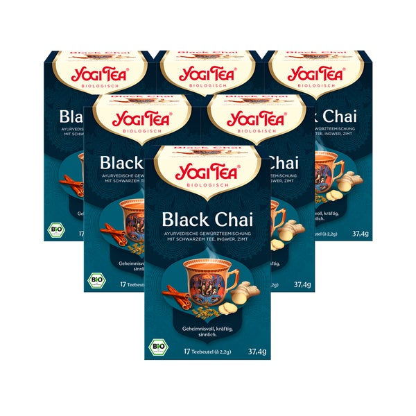 Yogi Tea - Black Chai Bio Gewürztee | 6 x 37,4g 6x17 St