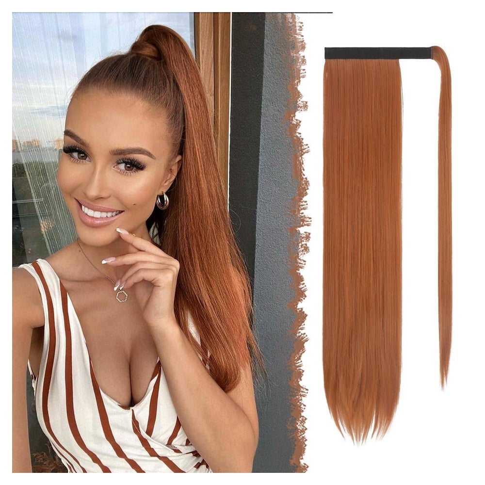 Pferdeschwanz Haarteil Ponytail Extensions 60 cm 30C# Kupfer 1 St