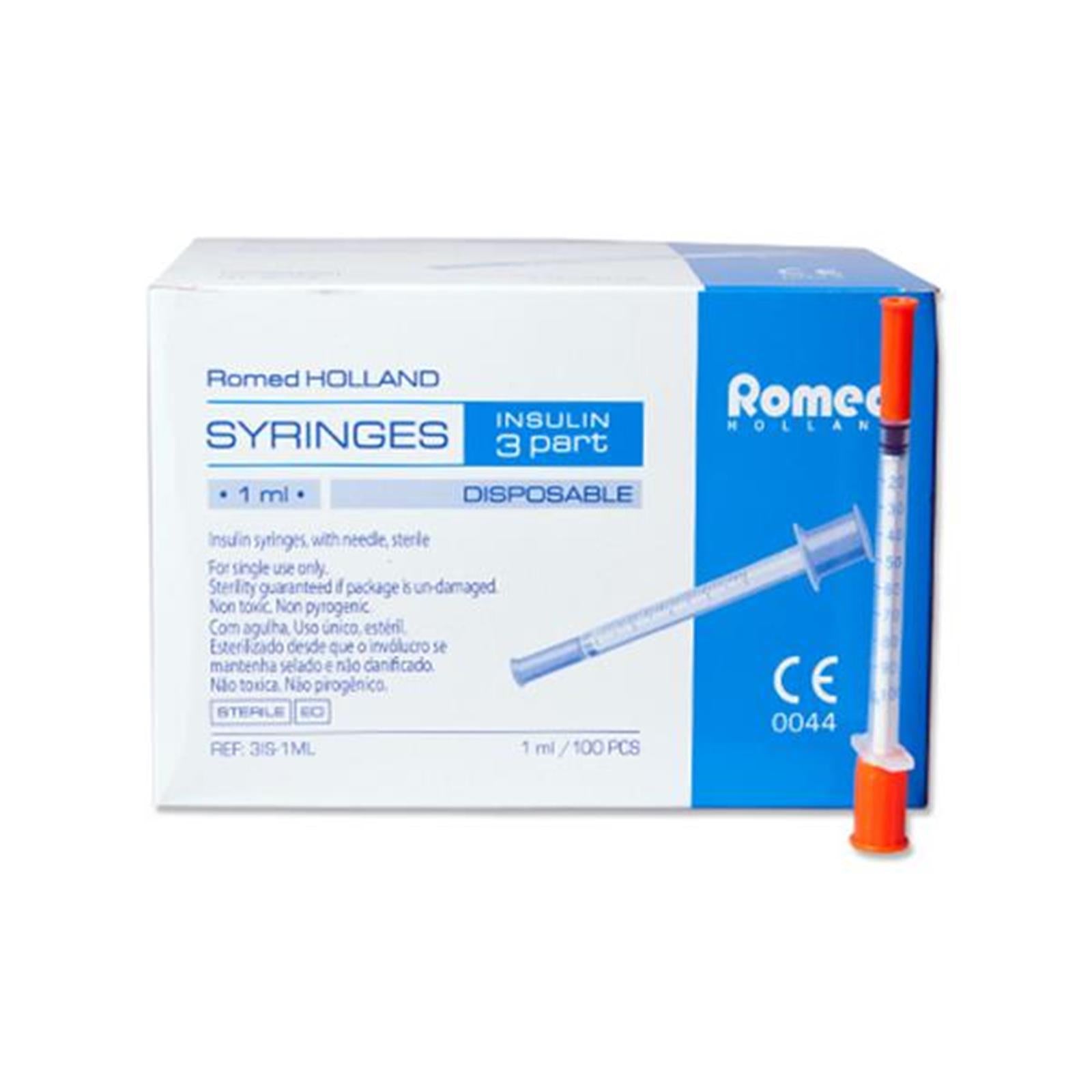 Romed Insulinspritzen mit Kanüle 0,5 ml U50 100 Stück 100 St