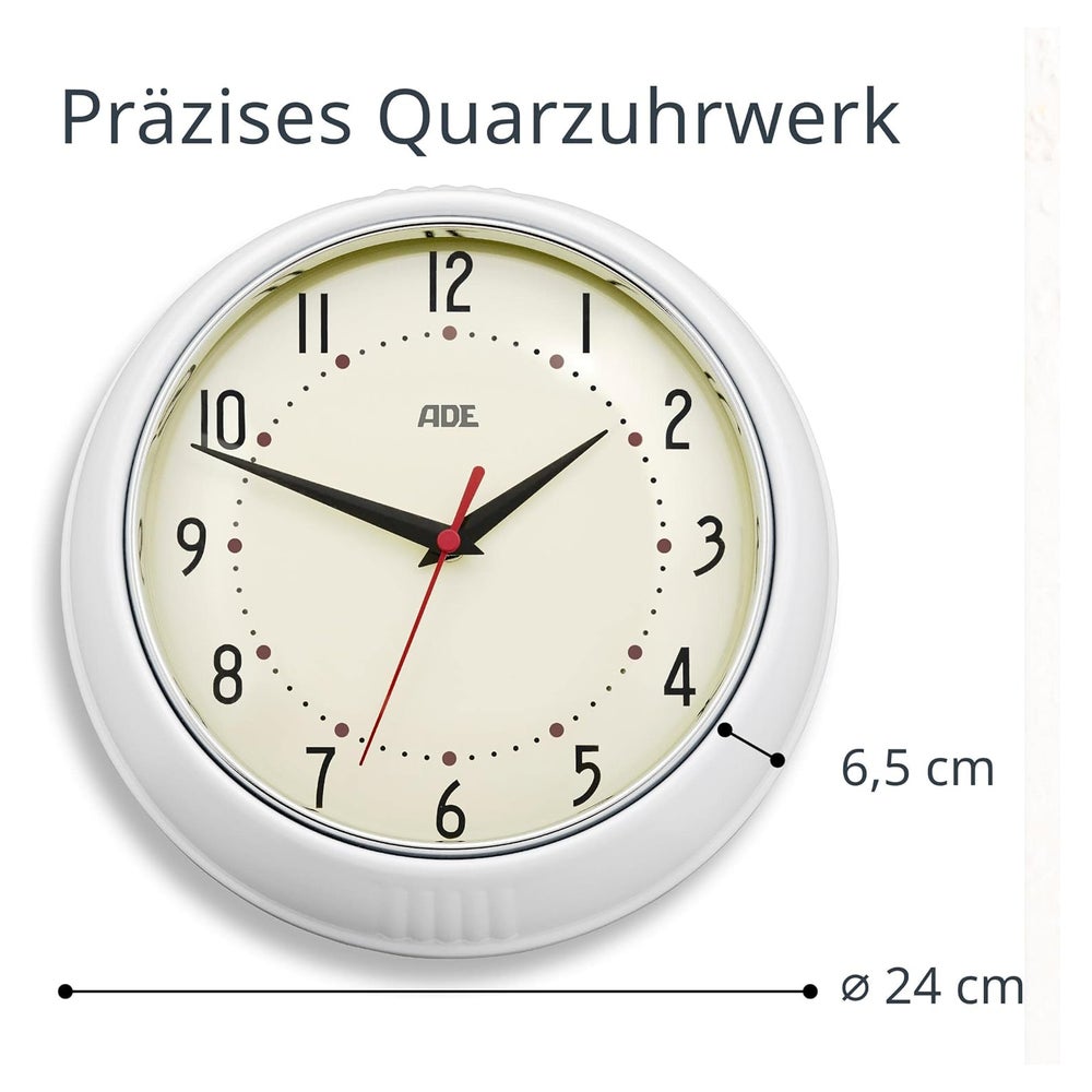ADE Analoge Wanduhr Weiß-Creme CK1601