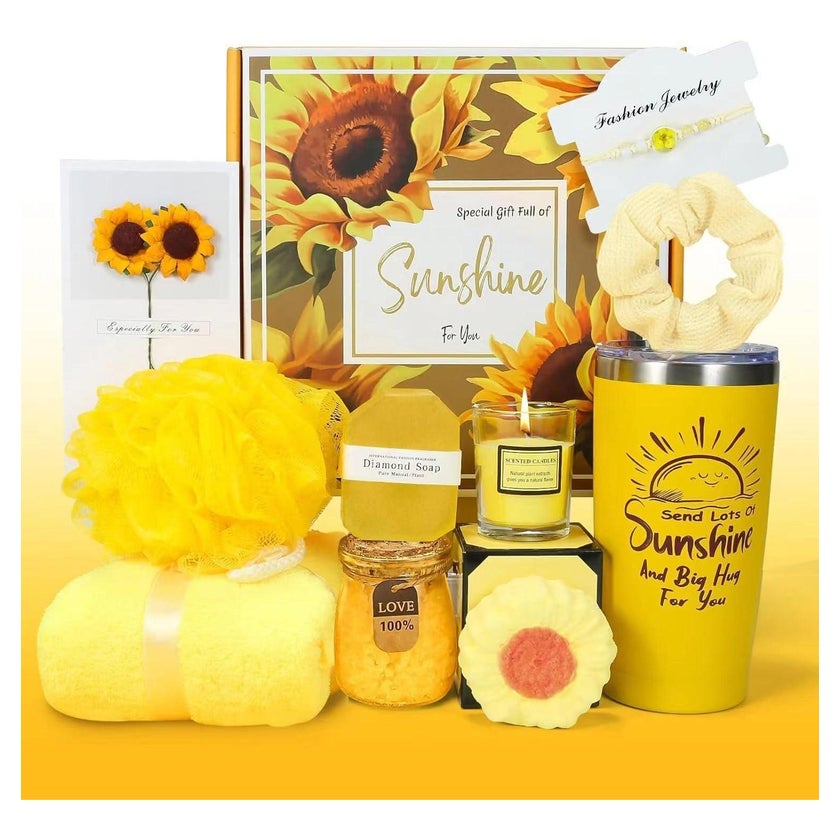 Wellness Geschenk Set für Frauen Sonnenblume Becher 20oz Gel 1 St