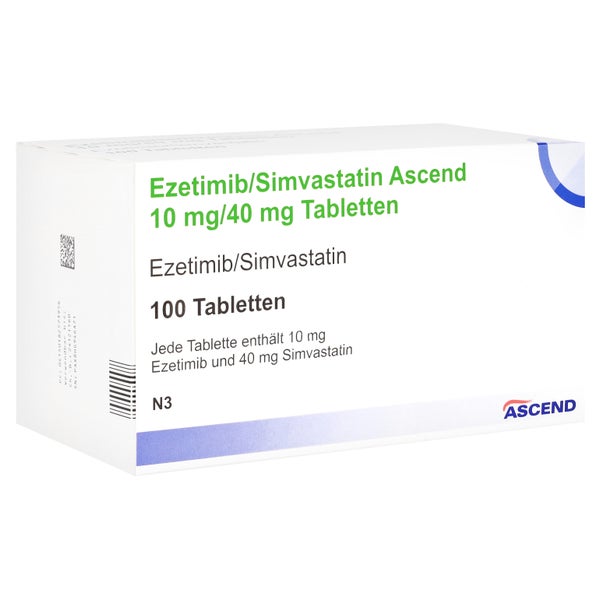 EZETIMIB/Simvastatin Ascend 10 mg/40 mg Tabletten 100 St