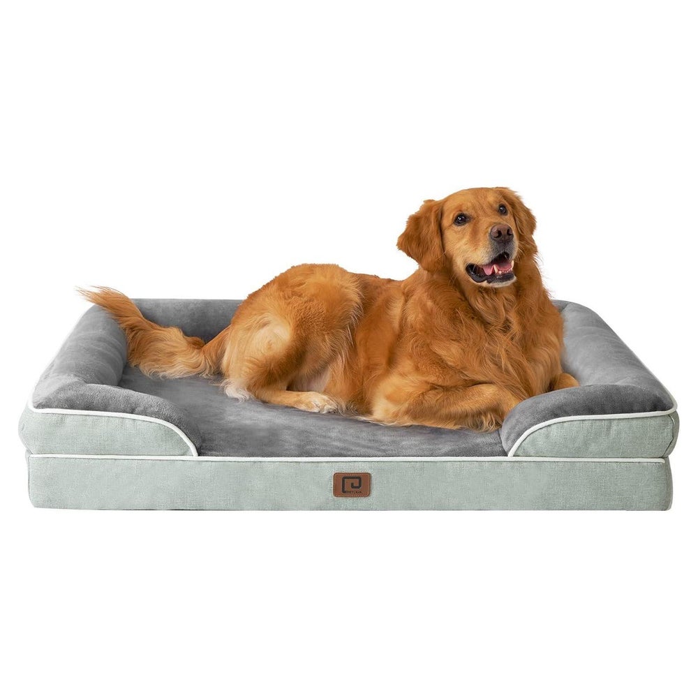 Hundebett L 112 x B 81 x H 17.5 cm Gräuliches Grün 1 St