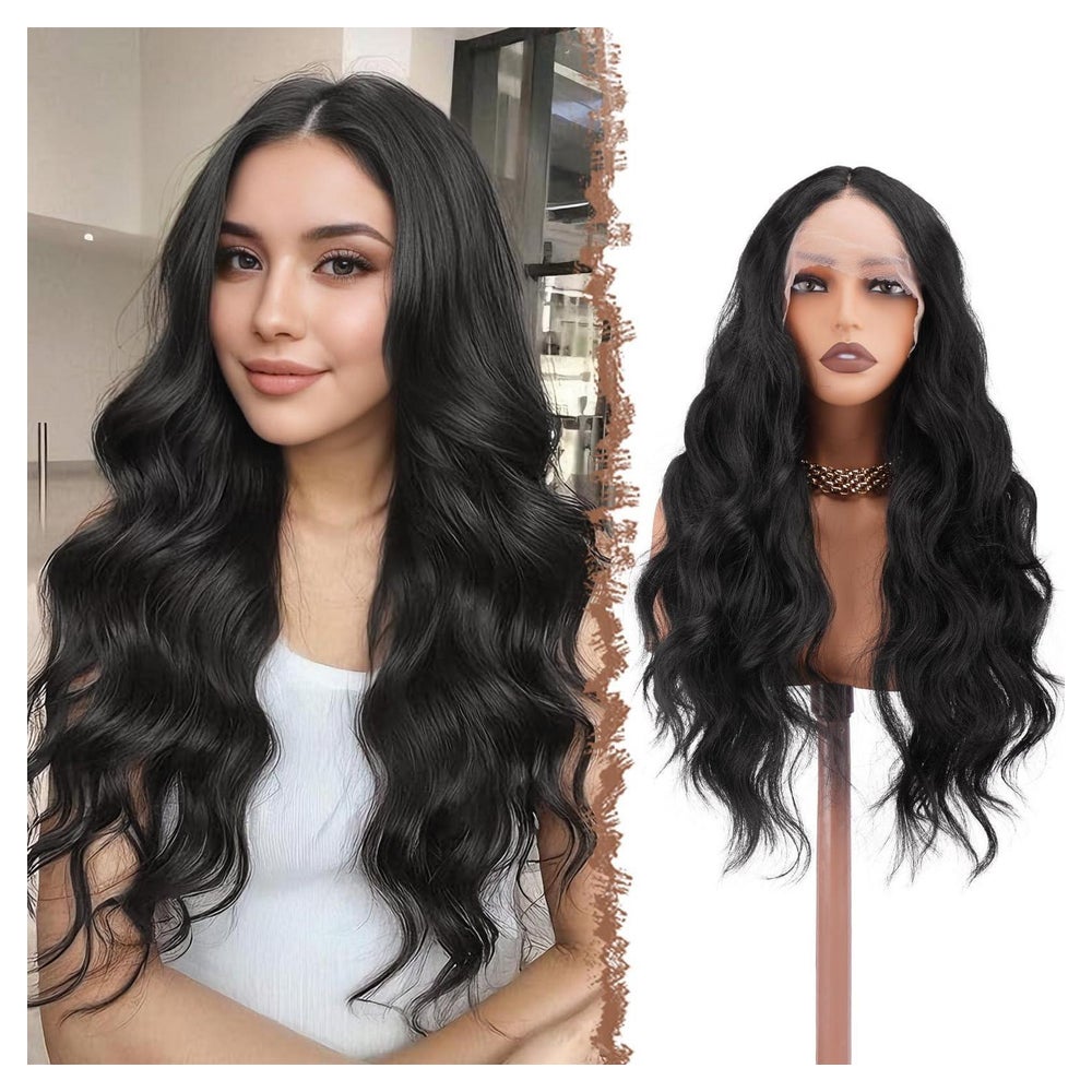 Perücke HD Lace Front Kunsthaar Damen 70 cm Locken Natürlich 1 St