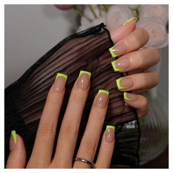 Nägel künstliche kurz quadratisch French Tip 30 Stück Set Ne 1 St