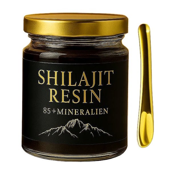 Shilajit Resin 60 g – Himalaya Mumijo Harz mit Dosierlöffel | 120 Tagesportionen 60 g