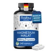 Magnesium Malat - Für Energiestoffwechsel, Müdigkeit & Muskelfunktion - RAIBU 240 St