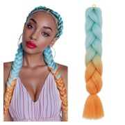 Braids Haarteil Regenbogen Zopf 60 CM (Pack of 1) Hellblau z 1 St