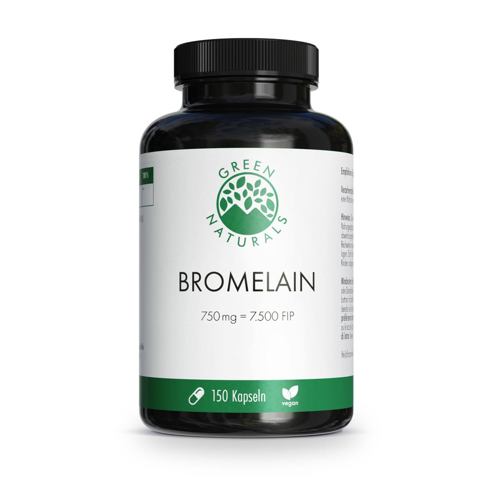 GREEN NATURALS Bromelain 750 mg vegan mit 7500 FIP 150 St