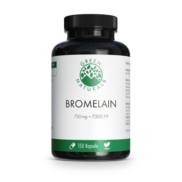 GREEN NATURALS Bromelain 750 mg vegan mit 7500 FIP 150 St