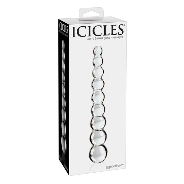 Icicles - Handgefertigter Glasdildo mit Kugeldesign