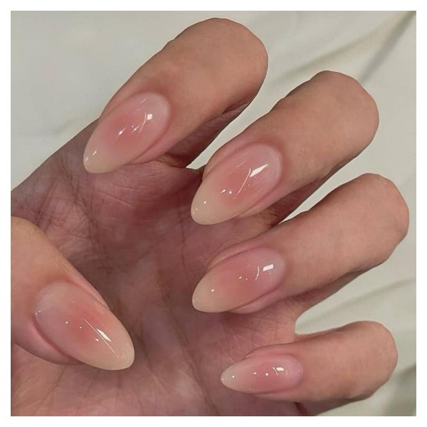 Künstliche Nägel French Blassrosa Mandel Mittel 24er Set Omb 1 St