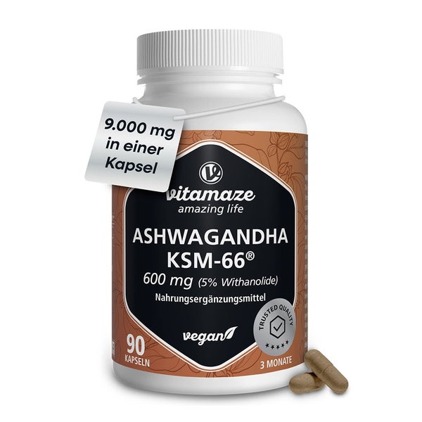 Ashwagandha Ksm-66 600mg Extrakt Hochdos.veg.kaps. 90 St
