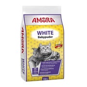 Amora White Katzenstreu m. Babypuderduft 15 l