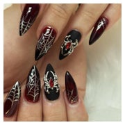 24 Stück Press on Nails Mittel Mandel Spinnen Charms Gradien 1 St