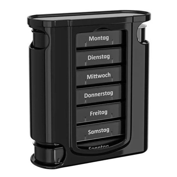 Cepewa Deluxe Tablettenbox für 7 Tage – 4 Fächer pro Tag - Black edition 1 St
