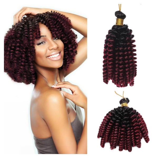 Häkelhaar Wand Curls 15 CM (Pack of 3) Schwarz zu Charm-Rot 1 St