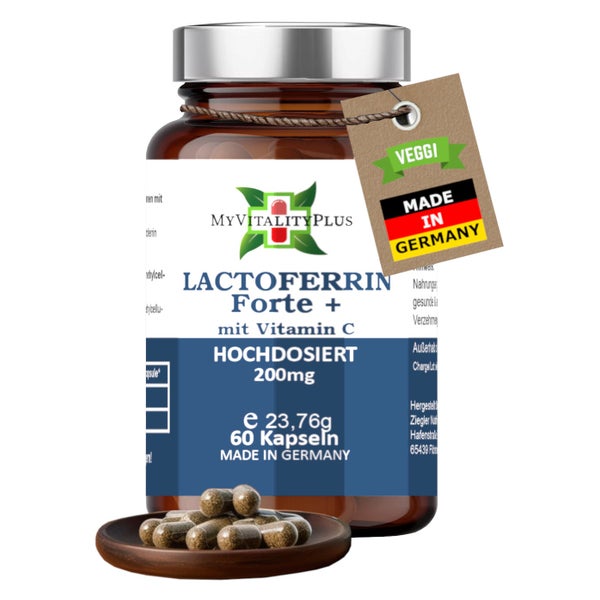 Lactoferrin Forte 200mg + 80mg Vit.C | >97% Rein & Natürlich 60 St