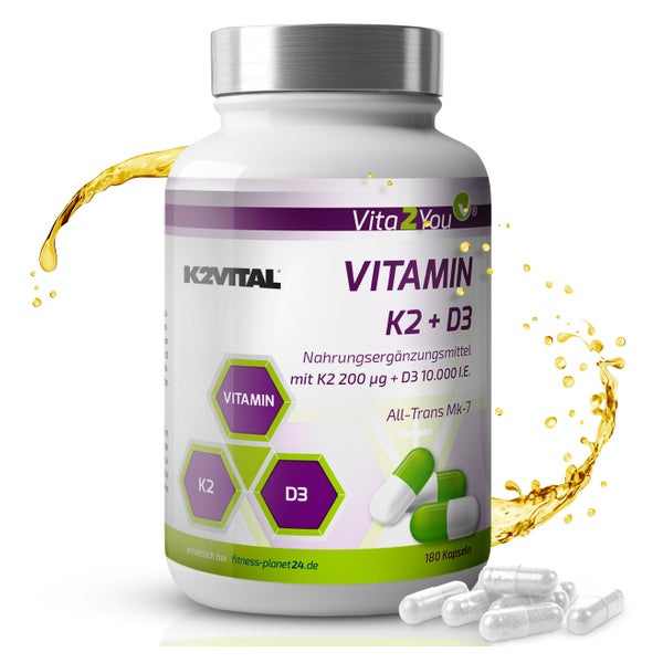Vita2You Vitamin K2+D3 Kapseln 10.000 IE + K2 200μg K2VITAL 180 St