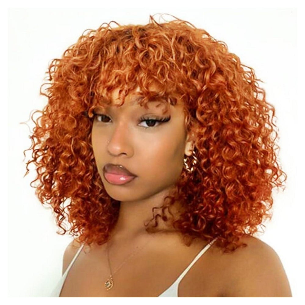 Perücke Echthaar Pony Bob Jerry Curl 150 Dichte 35 cm S ORAN 1 St