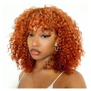 Perücke Echthaar Pony Bob Jerry Curl 150 Dichte 35 cm S ORAN 1 St