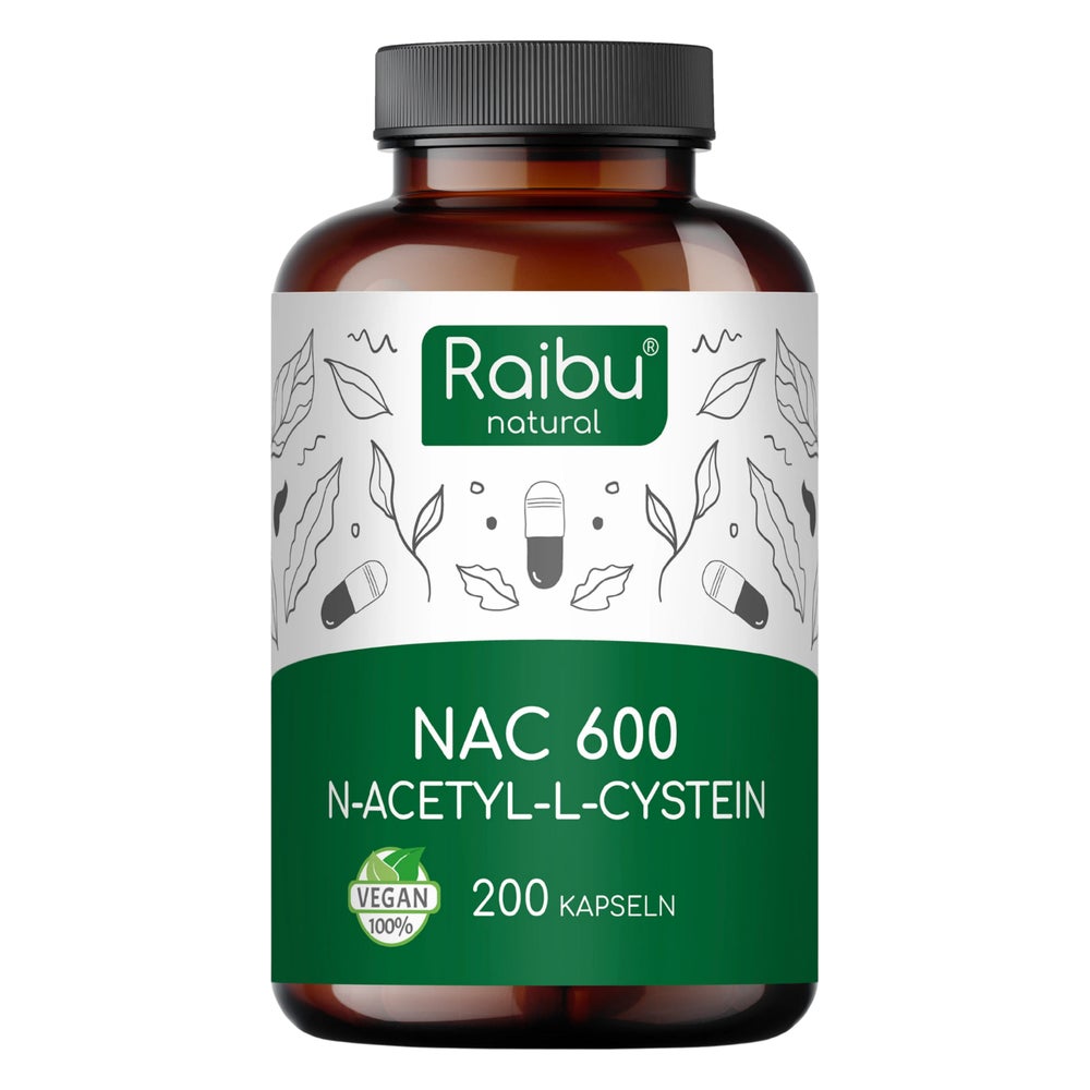 NAC Kapseln 600 mg pro Kapsel, Hochdosiert - RAIBU 200 St