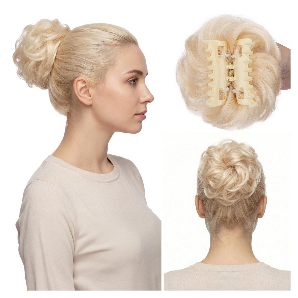 Haarteil Echthaar MessyBun Dutt Klammer Clawclip Damen #60 P 1 St