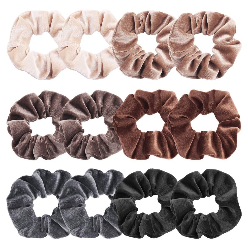 Haargummis Scrunchies Samt Damen Haarbänder 12 Stück neutr. 1 St