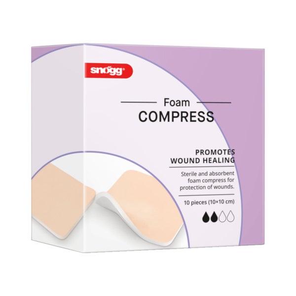 Snögg Animal Care Foam Compress, 10 x 10 cm, 10 Stück - steriler Schaumverband für Tiere 1 St