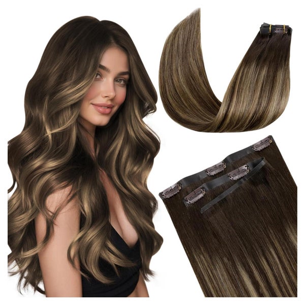 Clip Extensions Echthaar Balayage Braun 50cm-7PCS 3.1#4 27 4 1 St