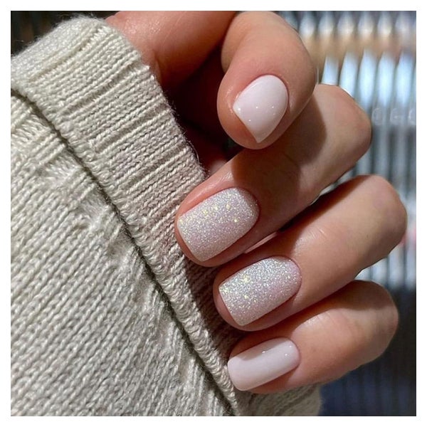 24 Stück Beige Eckig Kurz Fake Nägel Design Glossy Nude Squa 1 St