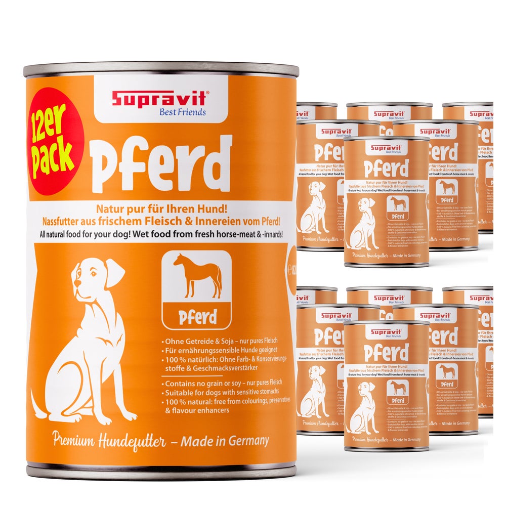 Supravit Hundenassfutter mit Pferdefleisch 12 x 410g 4920 g