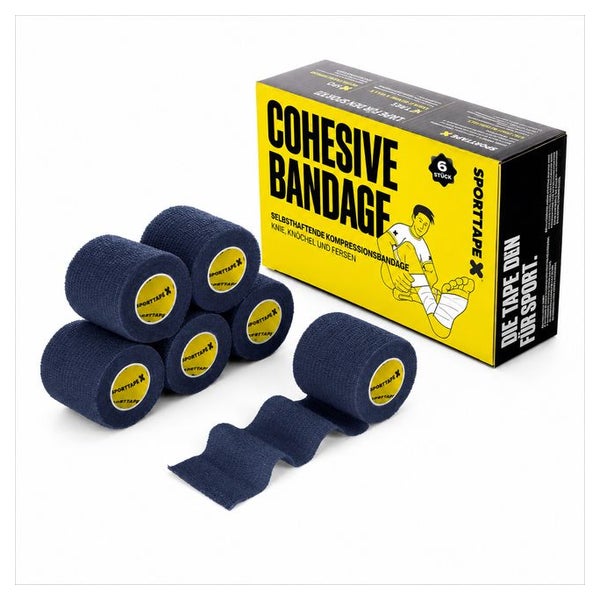 SPORTTAPE Selbstklebender verband - 6 Rollen, 5 cm x 4,5 m Marine 6 St