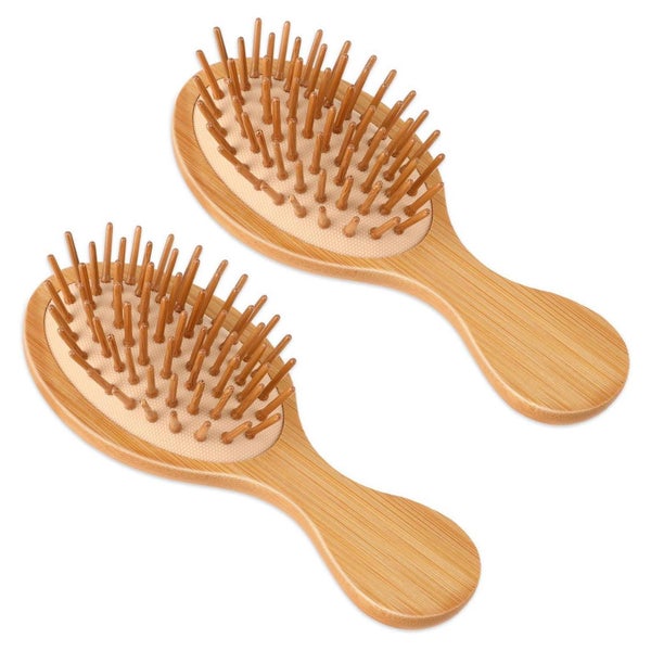 2er Set Kopfhaut Massagebürste Bambus Haarbürste Mini Scalp 1 St
