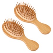 2er Set Kopfhaut Massagebürste Bambus Haarbürste Mini Scalp 1 St