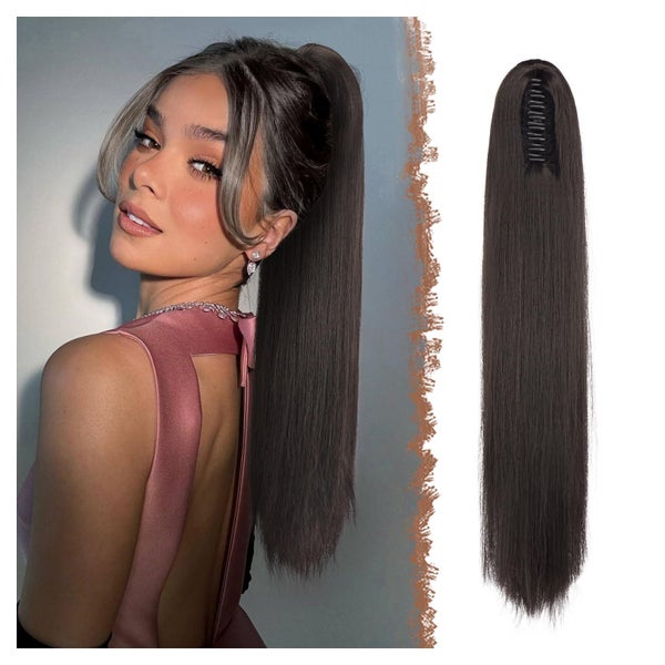 Pferdeschwanz Haarteil Extensions Synthetik 6# Dunkelbraun 6 1 St