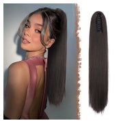 Pferdeschwanz Haarteil Extensions Synthetik 6# Dunkelbraun 6 1 St