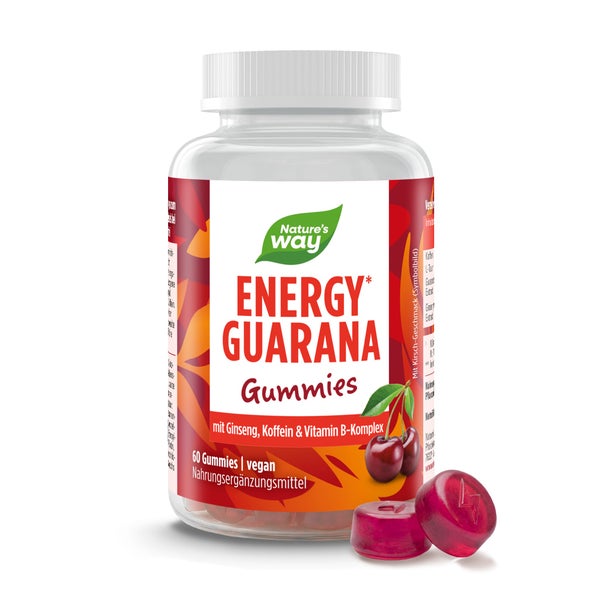 Energy Guarana Gummies – mit Koffein & Taurin, Kirschgeschmack 60 St