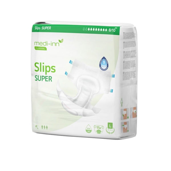 Medi-Inn Inkontinenz-Slips SUPER, 8 Tropfen, Unisex-Passform, weiß, Gr. L 60 St