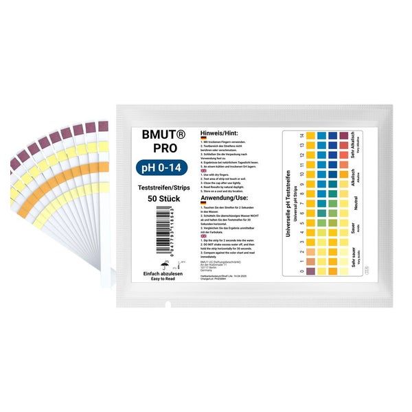 BMUT pH 0-14 Teststreifen Universal Indikator Wasser 50 St
