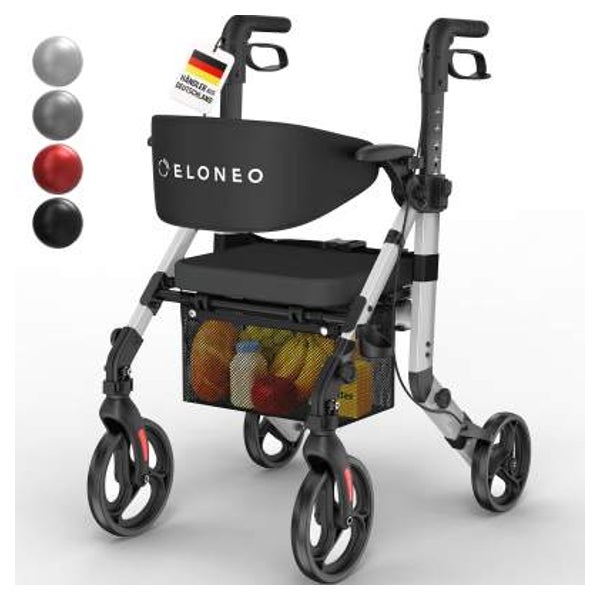 2in1 Rollstuhl Rollator Silber 1 St