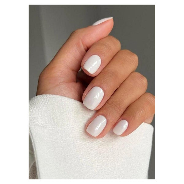 Kunstnägel Kurz Squoval Weiß Nagelkleber AZ18 1 St